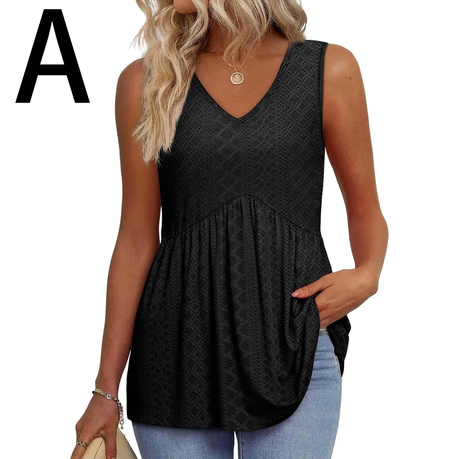 Womens Tank Tops 2025 Flowy Peplum Tops (Size Up 1-2 for Oversized Look) for Women Dressy Sleeveless V Neck Babydoll Tank Tops Fabric Stretchy tank tops summer tops