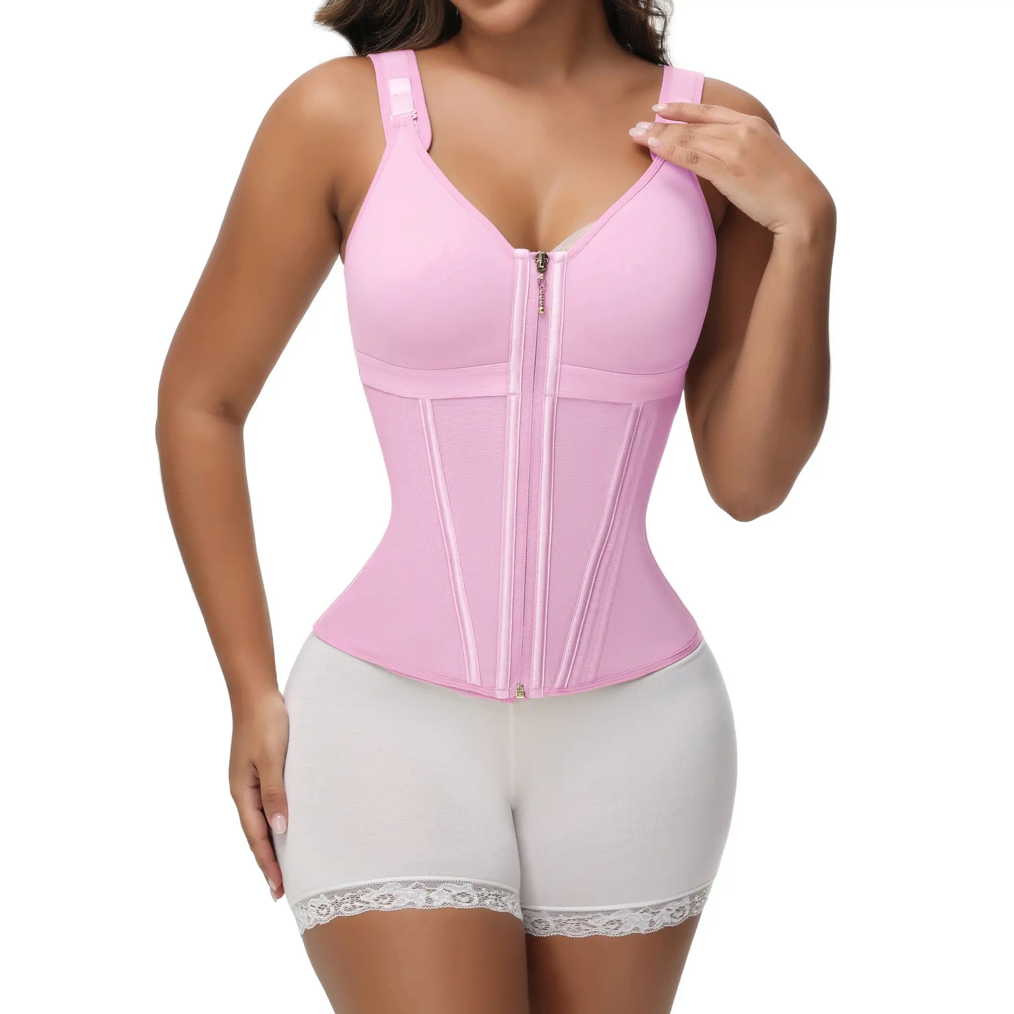 SHAPHER Waist Shapewear for Women with Bra Girdle Workout Shapewear with Adjustable Shoulder Strap
