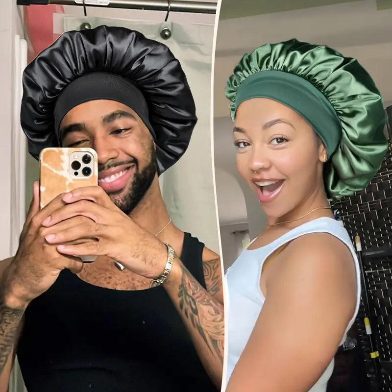 YANIBEST Bonnet for Men Hair Bonnet for Sleeping Double Layer Satin Bonnets for Black Women Curly Hair Braids, men gifts, FathersDayGift, hats men，Haircare bonnetsilk #SummerVibes