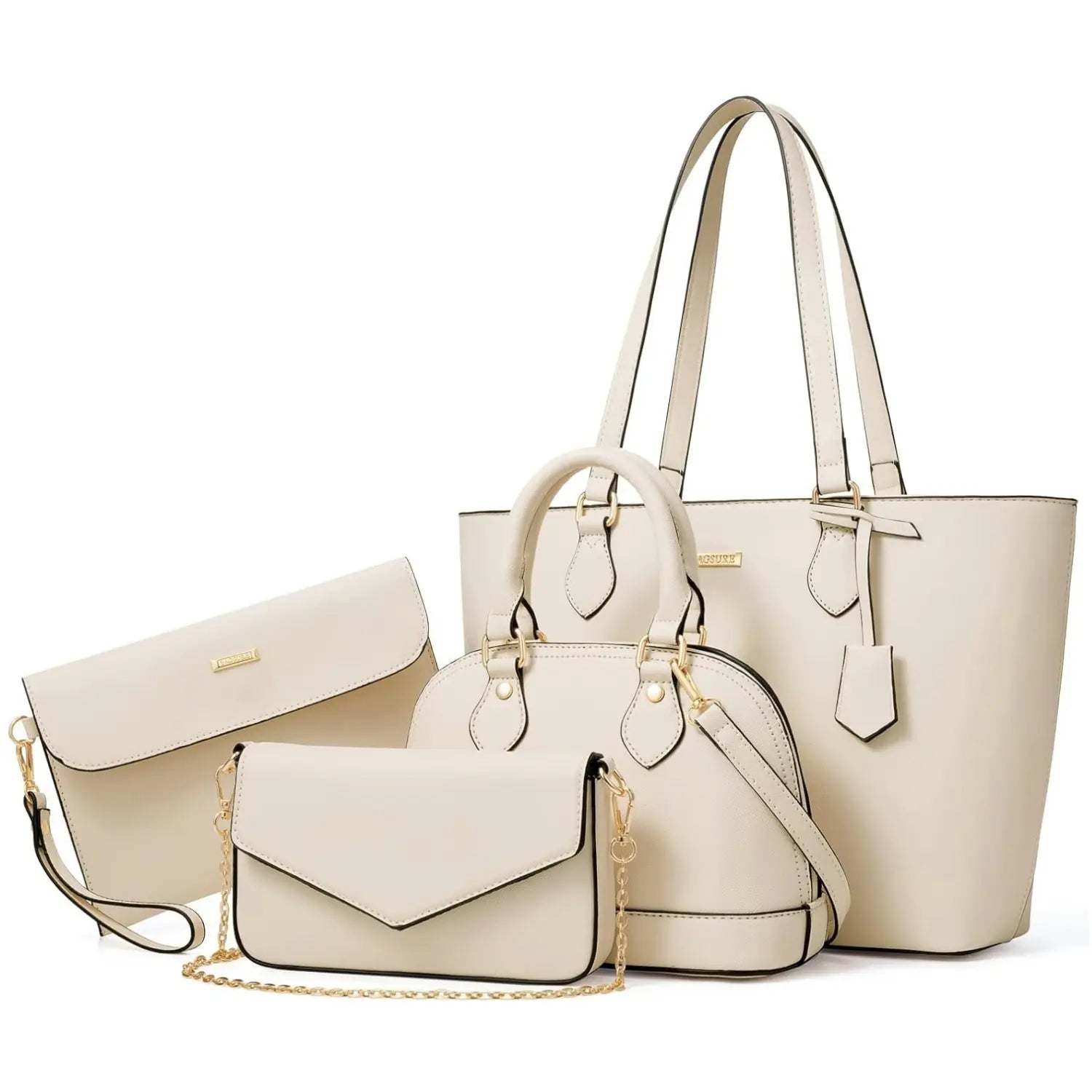 4-teiliges Damen-Handtaschen-Set – Modische Tragetaschen aus Kunstleder, Umhängetasche & Geldbörsen-Kombi, strapazierfähiger Organizer, Muttertagsgeschenkideen, Damengeschenke, Accessoires für Damen,summerwins