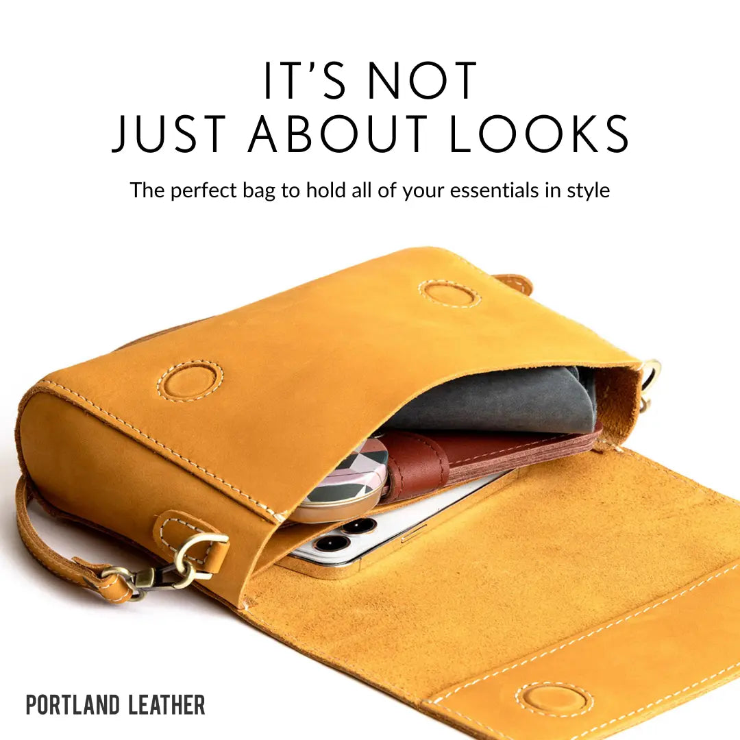 Leather Metro Crossbody – Premium Leather Crossbody Bag for Travel & Everyday Carry – Minimalist Shoulder Purse with Magnetic Closure