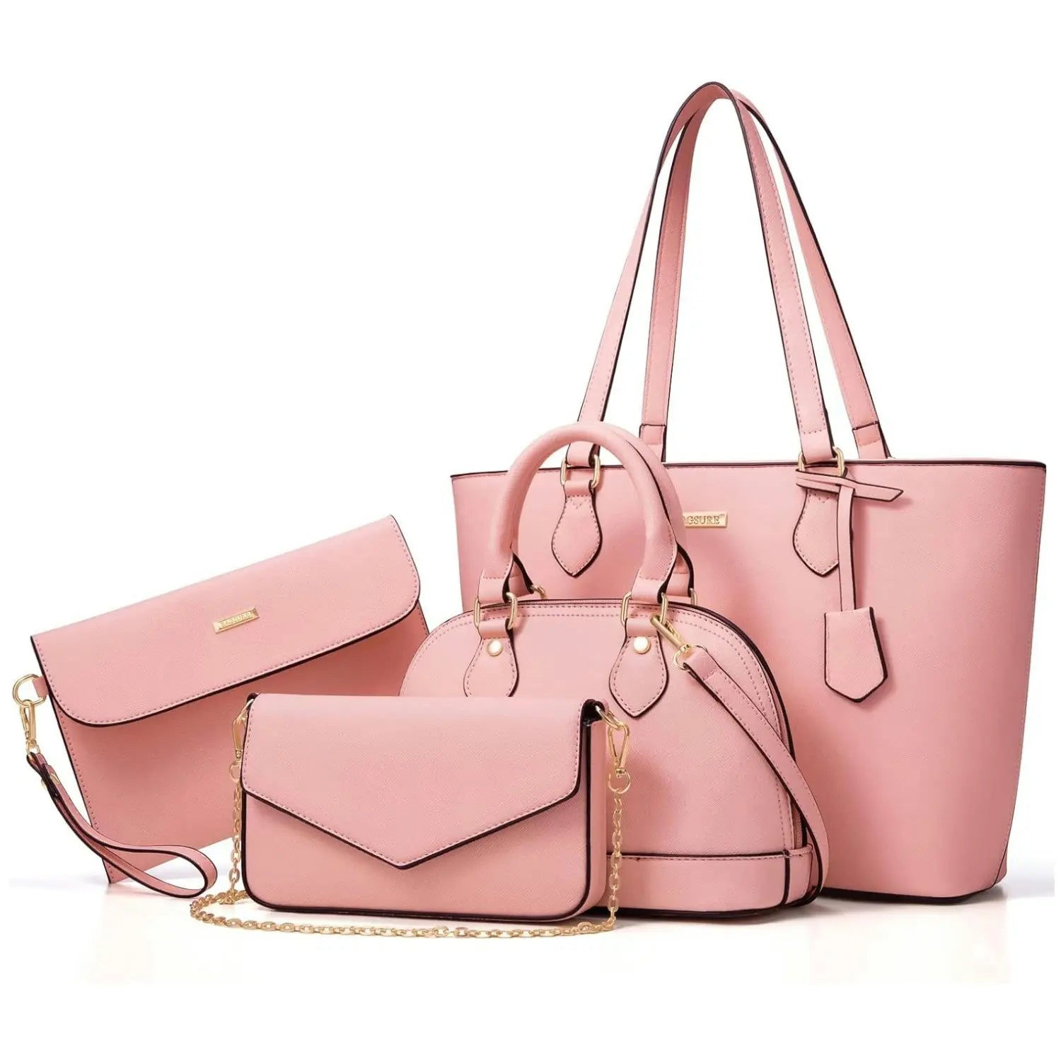 4-teiliges Damen-Handtaschen-Set – Modische Tragetaschen aus Kunstleder, Umhängetasche & Geldbörsen-Kombi, strapazierfähiger Organizer, Muttertagsgeschenkideen, Damengeschenke, Accessoires für Damen,summerwins