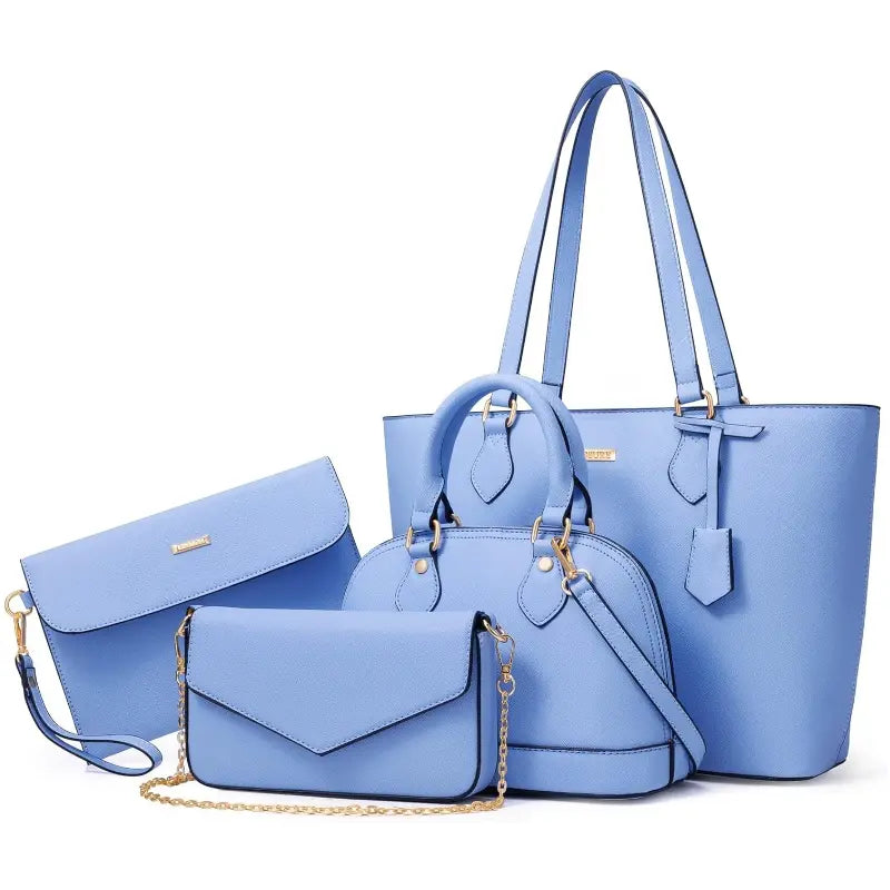 4-teiliges Damen-Handtaschen-Set – Modische Tragetaschen aus Kunstleder, Umhängetasche & Geldbörsen-Kombi, strapazierfähiger Organizer, Muttertagsgeschenkideen, Damengeschenke, Accessoires für Damen,summerwins