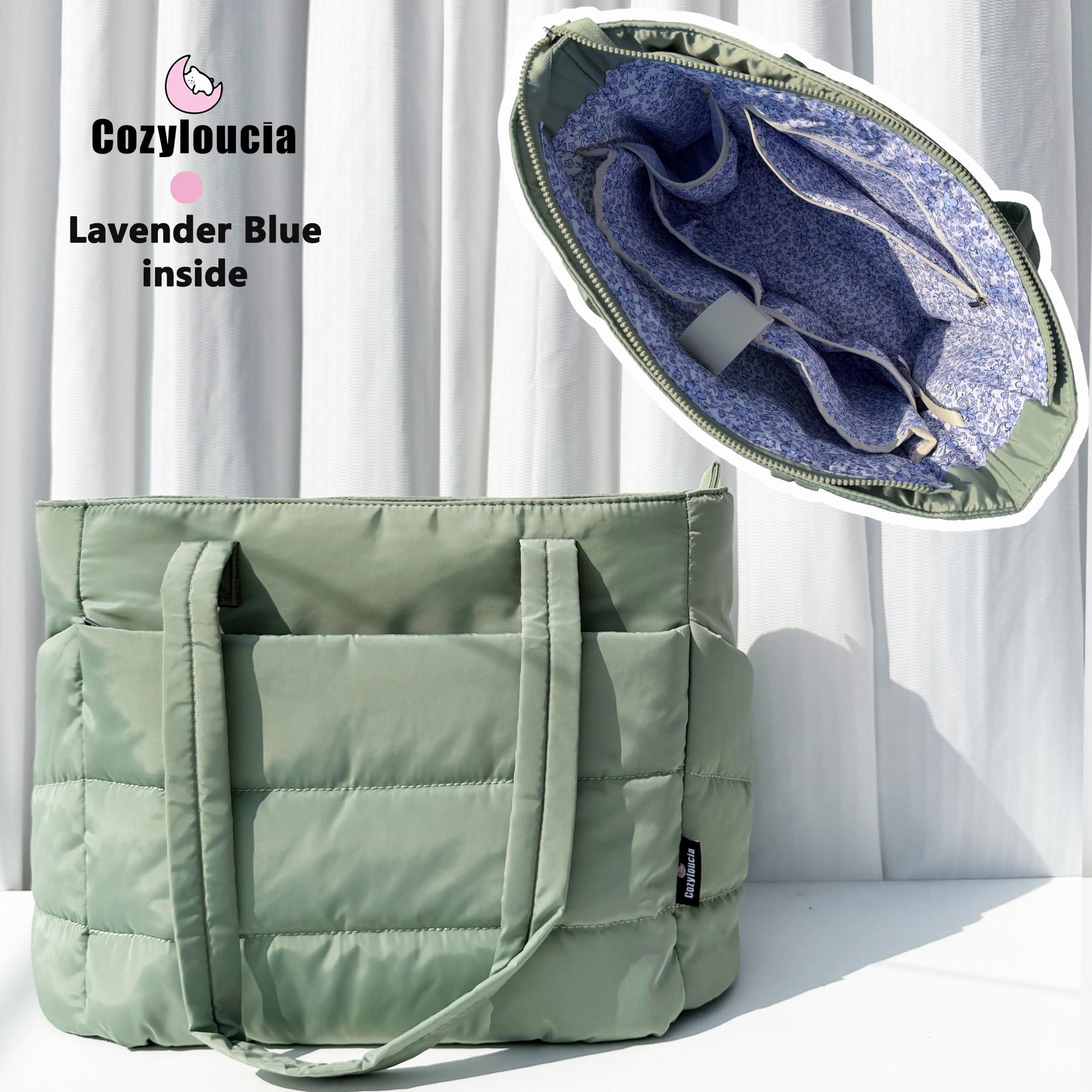 [SummerVibes] CozyLoucia Cute Puffer Tote Bag for Women Pink Flower Print Interior Laptop Shoulder Handbag, Lightweight Best Tote Bag for Work with Multiple Compartments for Travel , Work and School, Quilted Puffer Bag, Gifts For Women summerwins