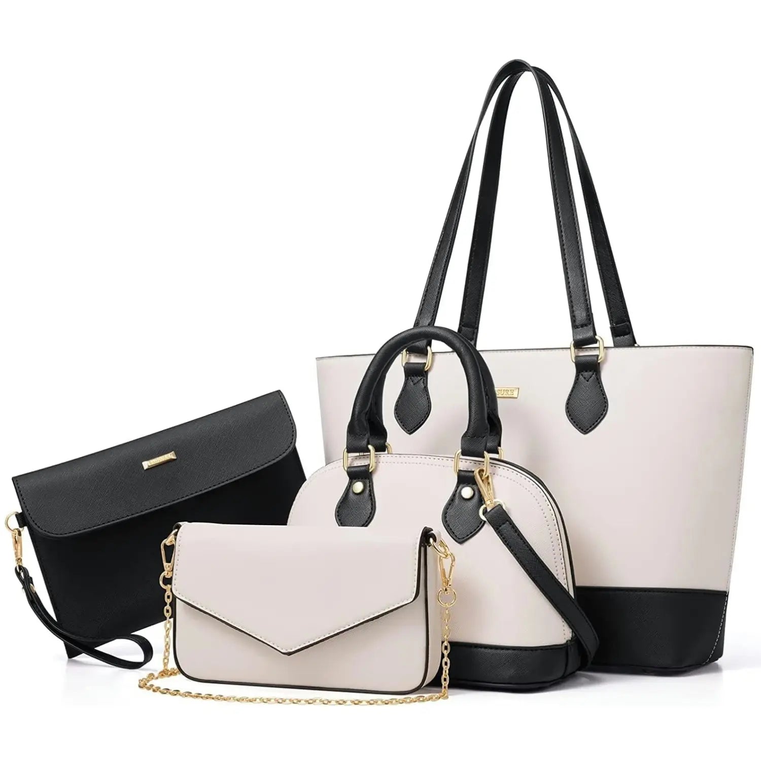 4-teiliges Damen-Handtaschen-Set – Modische Tragetaschen aus Kunstleder, Umhängetasche & Geldbörsen-Kombi, strapazierfähiger Organizer, Muttertagsgeschenkideen, Damengeschenke, Accessoires für Damen,summerwins