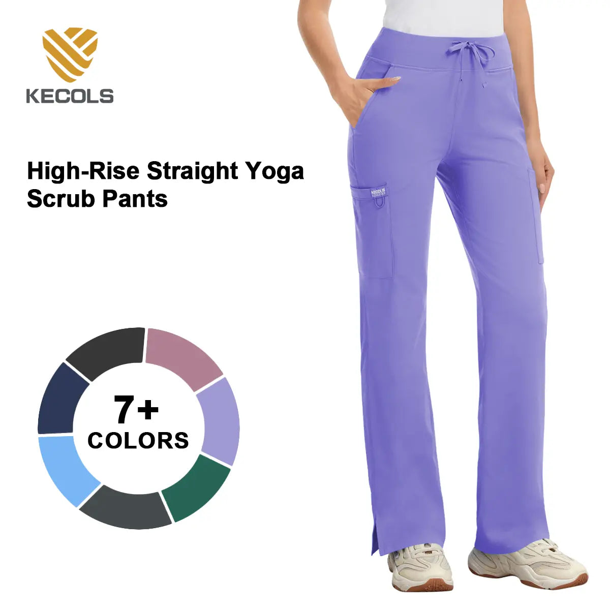 Scrub Tops for Women - V-Neck with 2 Pockets, Soft 4-Way Stretch, Anti-Wrinkle & Easy Care for Medical Uniforms Workwear Clothes Womenswear Minimalist