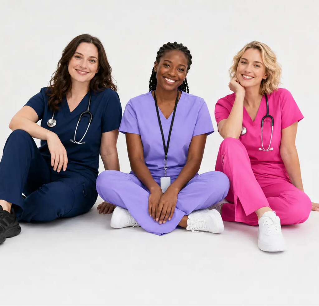 Scrub Tops for Women - V-Neck with 2 Pockets, Soft 4-Way Stretch, Anti-Wrinkle & Easy Care for Medical Uniforms Workwear Clothes Womenswear Minimalist