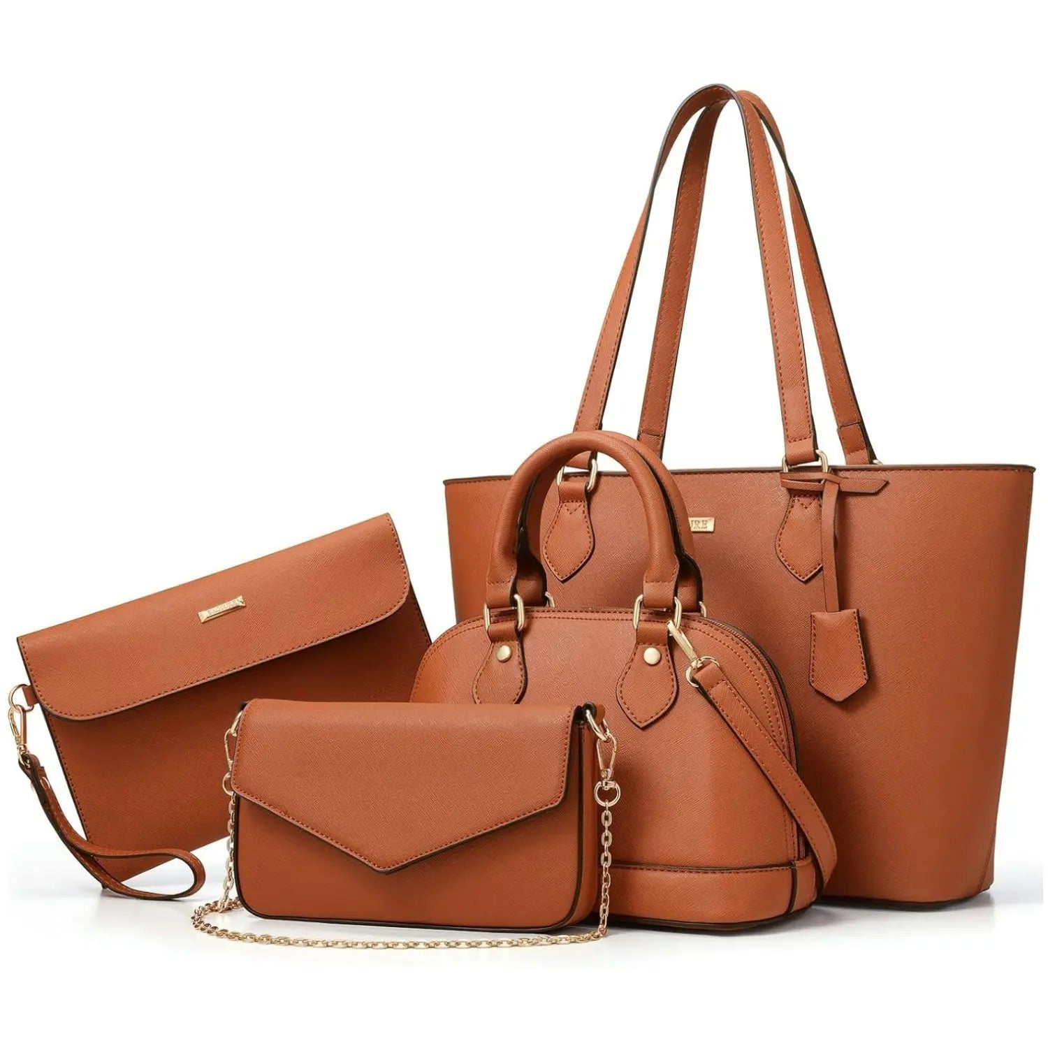 4-teiliges Damen-Handtaschen-Set – Modische Tragetaschen aus Kunstleder, Umhängetasche & Geldbörsen-Kombi, strapazierfähiger Organizer, Muttertagsgeschenkideen, Damengeschenke, Accessoires für Damen,summerwins
