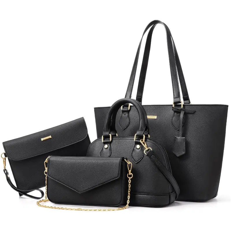 4-teiliges Damen-Handtaschen-Set – Modische Tragetaschen aus Kunstleder, Umhängetasche & Geldbörsen-Kombi, strapazierfähiger Organizer, Muttertagsgeschenkideen, Damengeschenke, Accessoires für Damen,summerwins