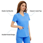 Scrub Tops for Women - V-Neck with 2 Pockets, Soft 4-Way Stretch, Anti-Wrinkle & Easy Care for Medical Uniforms Workwear Clothes Womenswear Minimalist