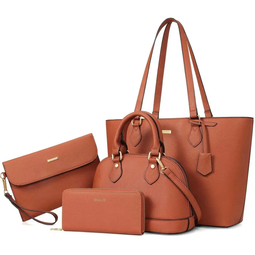 4-teiliges Damen-Handtaschen-Set – Modische Tragetaschen aus Kunstleder, Umhängetasche & Geldbörsen-Kombi, strapazierfähiger Organizer, Muttertagsgeschenkideen, Damengeschenke, Accessoires für Damen,summerwins