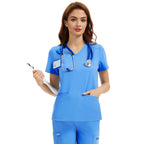 Scrub Tops for Women - V-Neck with 2 Pockets, Soft 4-Way Stretch, Anti-Wrinkle & Easy Care for Medical Uniforms Workwear Clothes Womenswear Minimalist