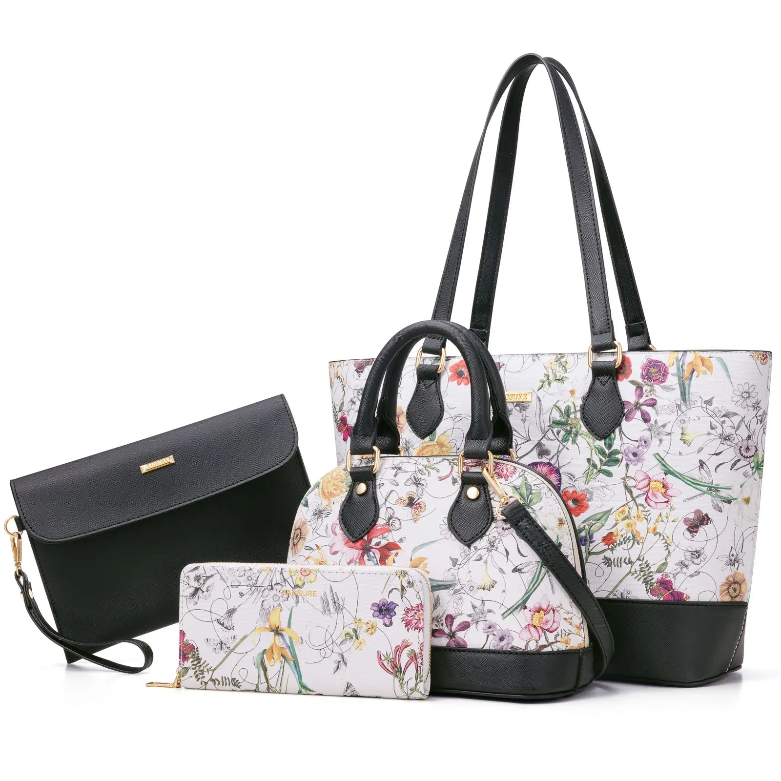 4-teiliges Damen-Handtaschen-Set – Modische Tragetaschen aus Kunstleder, Umhängetasche & Geldbörsen-Kombi, strapazierfähiger Organizer, Muttertagsgeschenkideen, Damengeschenke, Accessoires für Damen,summerwins