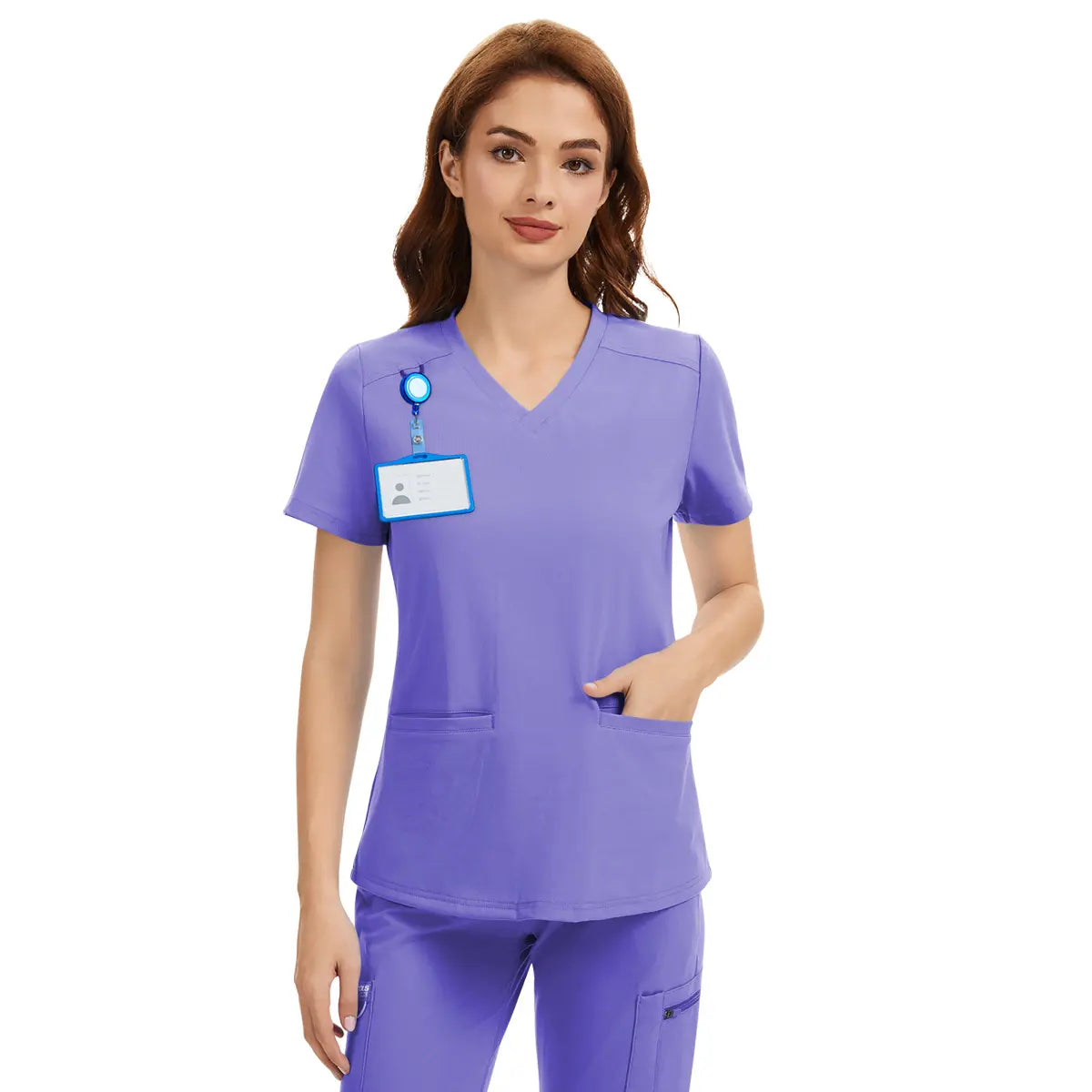 Scrub Tops for Women - V-Neck with 2 Pockets, Soft 4-Way Stretch, Anti-Wrinkle & Easy Care for Medical Uniforms Workwear Clothes Womenswear Minimalist