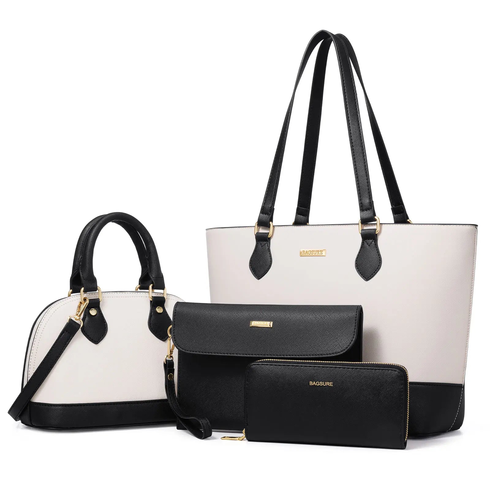 4-teiliges Damen-Handtaschen-Set – Modische Tragetaschen aus Kunstleder, Umhängetasche & Geldbörsen-Kombi, strapazierfähiger Organizer, Muttertagsgeschenkideen, Damengeschenke, Accessoires für Damen,summerwins