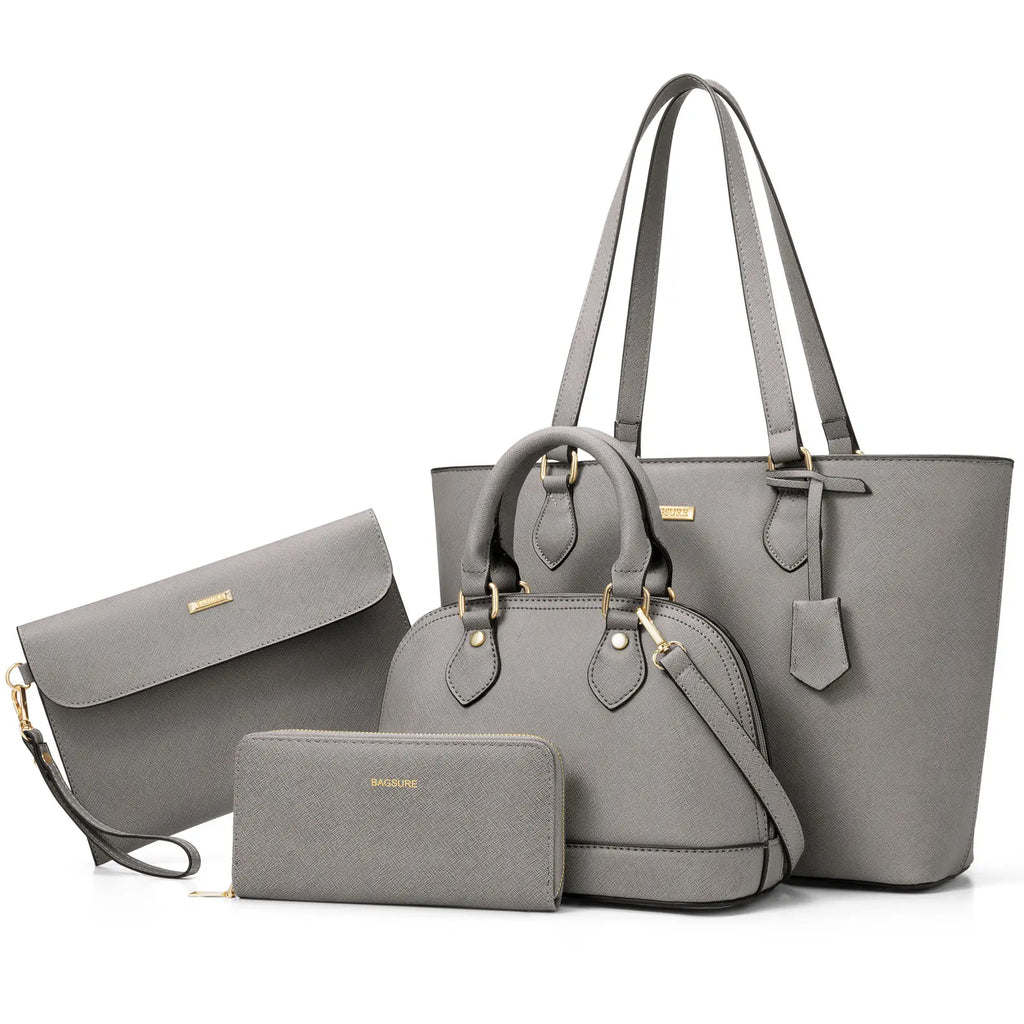 Women’s 4PCS Purses Set - Synthetic Leather Fashion Tote Bags, Crossbody Bag & Wallet Combo, Durable Organizer, Mothers Day Gift Ideas, Womens Gifts, Accessories for Women,summerwins
