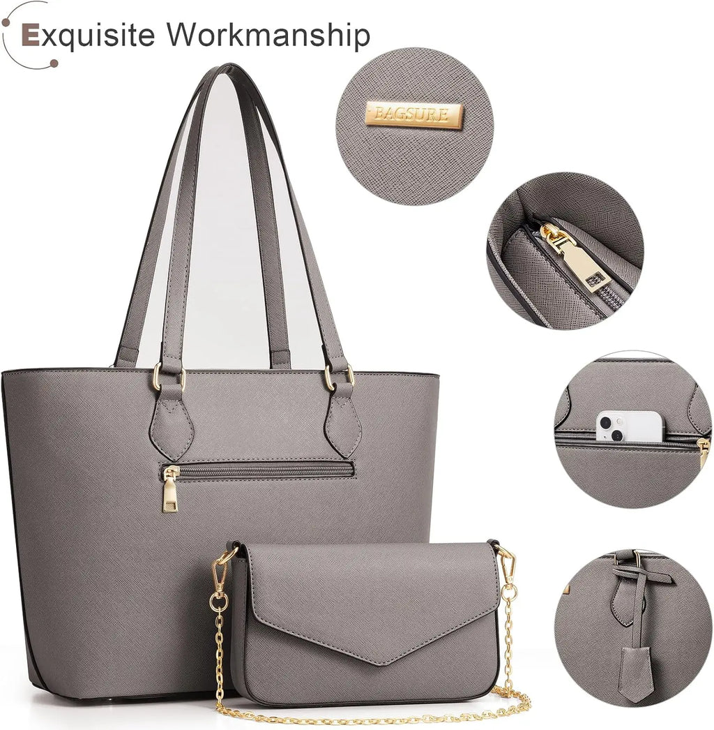Women’s 4PCS Purses Set - Synthetic Leather Fashion Tote Bags, Crossbody Bag & Wallet Combo, Durable Organizer, Mothers Day Gift Ideas, Womens Gifts, Accessories for Women,summerwins