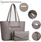 Women’s 4PCS Purses Set - Synthetic Leather Fashion Tote Bags, Crossbody Bag & Wallet Combo, Durable Organizer, Mothers Day Gift Ideas, Womens Gifts, Accessories for Women,summerwins