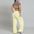 BRIA RICH Women‘s Casual Pants - High Waisted Loose-Fitting Wide Leg Yoga Pants - Comfortable & Elastic Soft Pants with Stretchy Material - Straight Leg Hem
