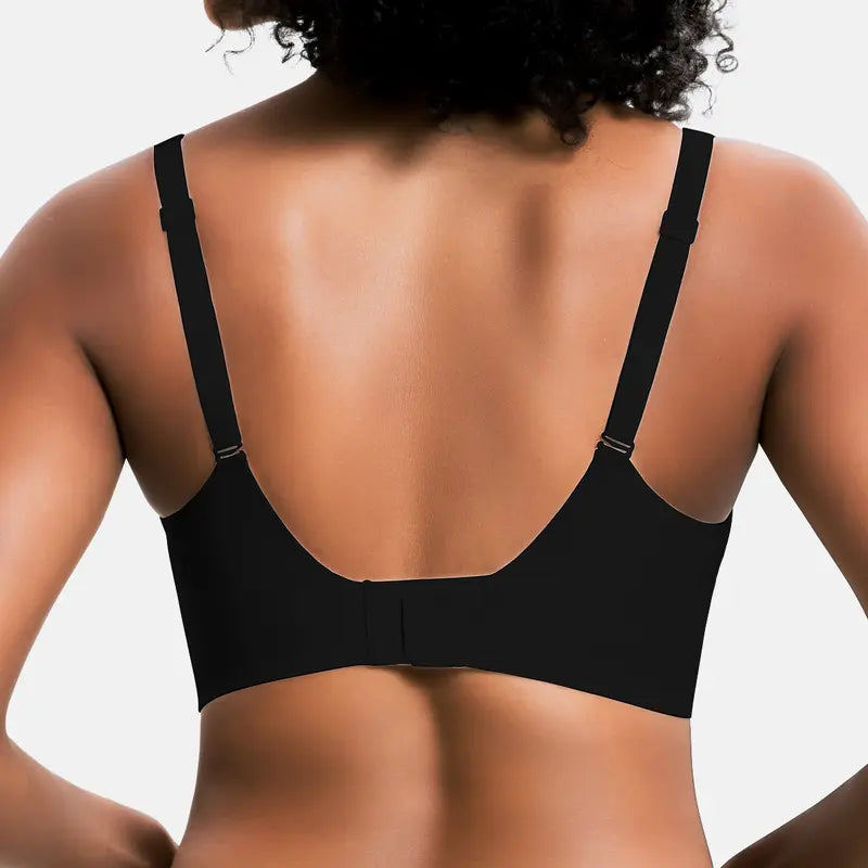 VRCOM Jelly Wireless Womens Comfortable Wireless Bras Push Up Bralettes Seamless Tshirts Bras Deep V Everyday Bras