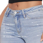 Magic SOONE Mid-low Rise Baggy Jeans Stretchy Wide Leg for Women Distressed Pants Womenswear Bottom 8001 Lady Basic Minimalist Comfortable Denim Tummy Control Curve Hugging Plus Size Regular Size BBL Spring Fashion Daily Outfits