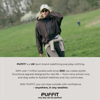 PUFFITER Short One-Size Rain Jacket With Pleated Hem,Hooded Jacket,Waterproof Jacket,Women Jacket,Wide-Brim Hood,Adjustable Cuffs,Zips,Outdoor Sport,Jacket,Statements,Windbreaker,Spring,Dog Walking,School Running,Football Mum,Stylish