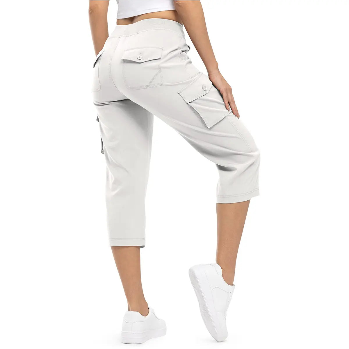 YSENTO Damen Leichte Capri-Wanderhose 6 Taschen Schnelltrocknende Cargo Outdoor Reise Lose Shorts BEQUEME MÜTTER ÜBER 30 【Große Größen, S-XXXXL】 Trainingshose Sportoutfit #Muttertag #sommergewinnt #draussen