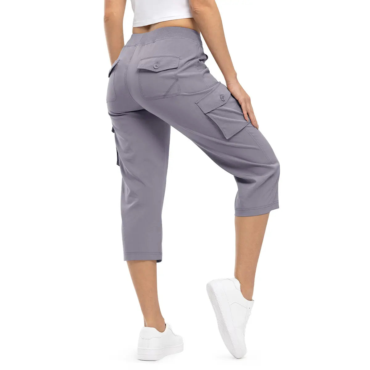 YSENTO Damen Leichte Capri-Wanderhose 6 Taschen Schnelltrocknende Cargo Outdoor Reise Lose Shorts BEQUEME MÜTTER ÜBER 30 【Große Größen, S-XXXXL】 Trainingshose Sportoutfit #Muttertag #sommergewinnt #draussen