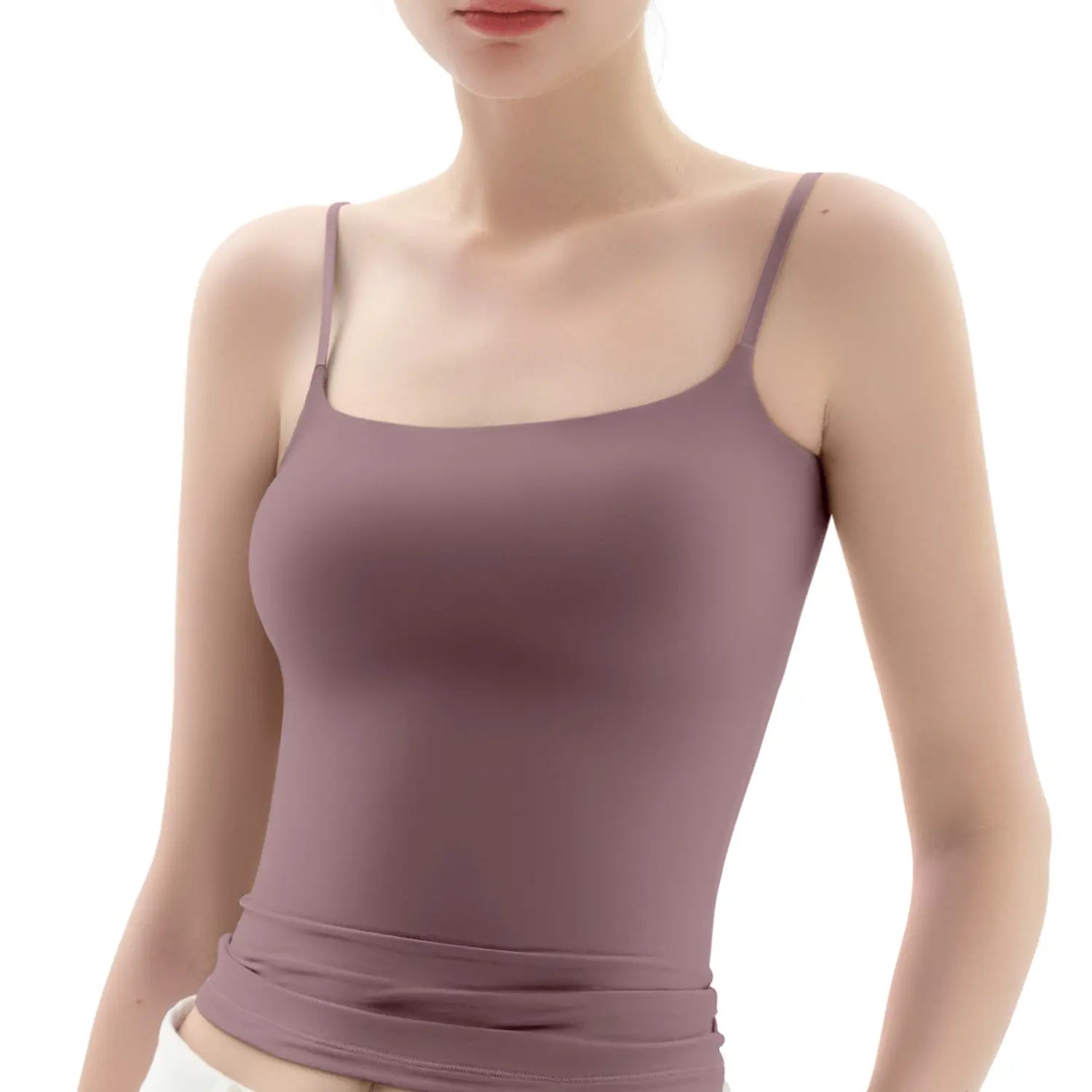 Spaghetti Strap Tank Top, Double Layer Not See-Through Cami, Buttery Soft Stretchy Top, Minimal Chic Essential summerwins
