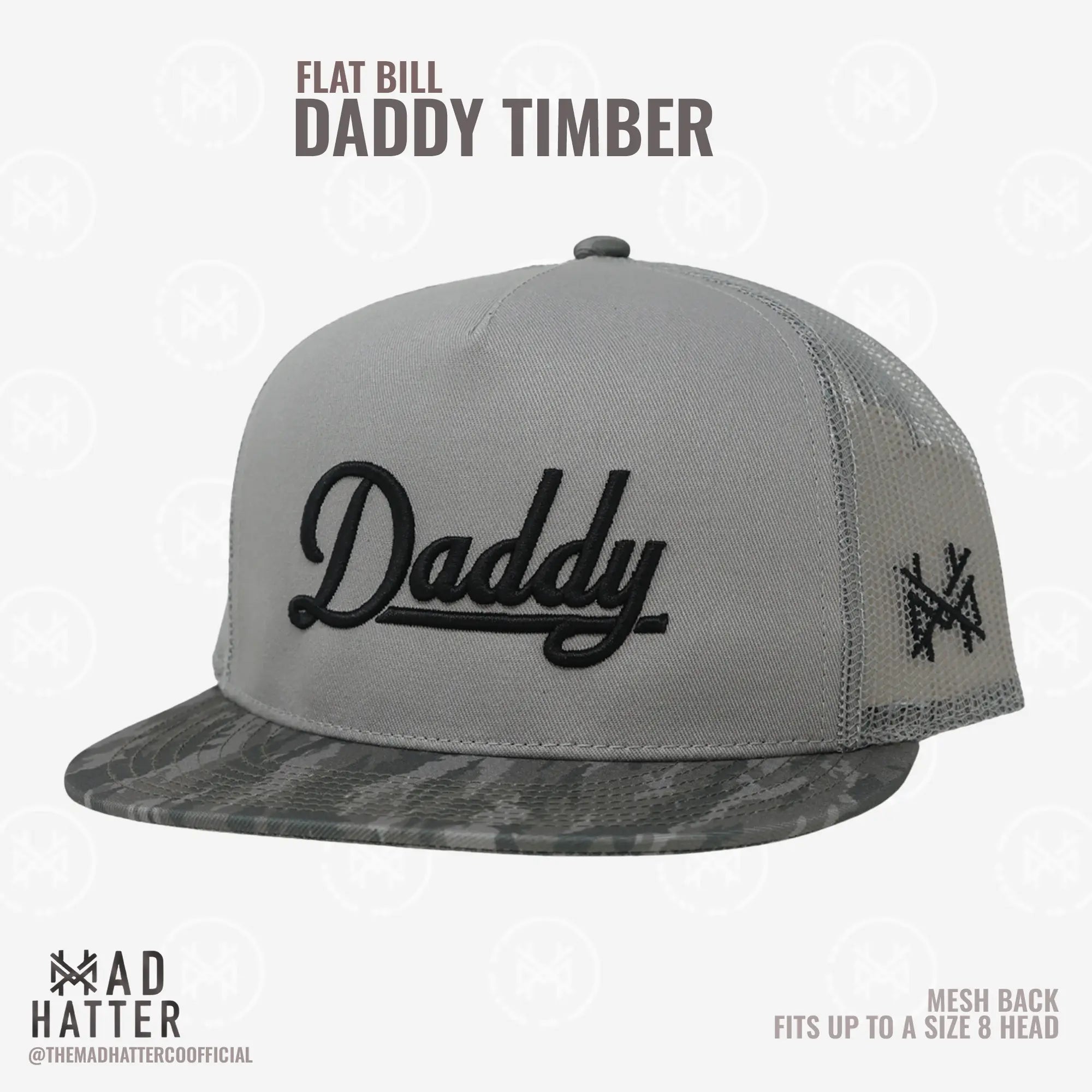 Daddy | Von The Mad Hatter Co. 3D Puff Stickerei (Bis Kopfgröße 8) Premium Herren Trucker Cap Geschenk