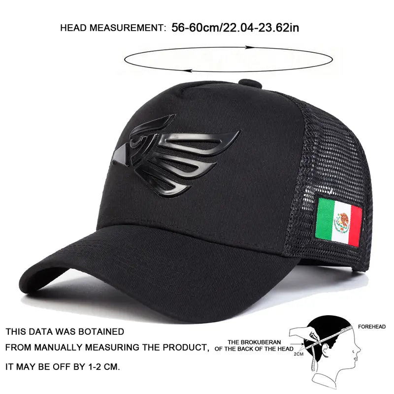 Unisex Mexican Eagle Label Baseball Net Caps Spring Summer Outdoor Adjustable Casual Hats Dad Hat Sunscreen Hat Snapback Trucker Hats Black Snapback