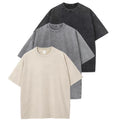 MoonYi 3 Pack Women's Oversized T Shirts Acid Wash Cotton Crew Neck Half Short Sleeve Summer Unisex Tees Casual Loose Fit Solid Streetwear Comfortable Tops Basic Womenswear Plain Tshirt
