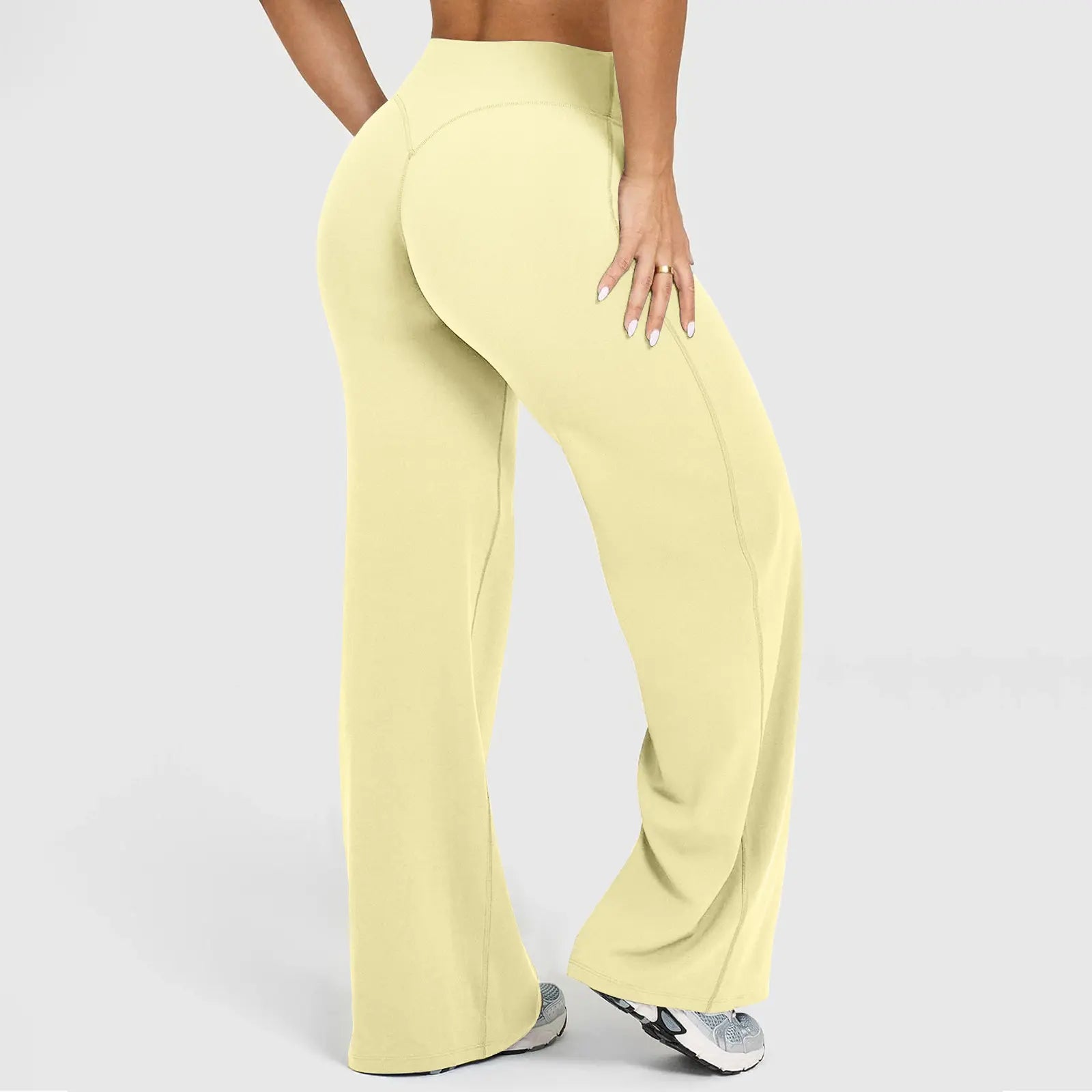 BRIA RICH Women‘s Casual Pants - High Waisted Loose-Fitting Wide Leg Yoga Pants - Comfortable & Elastic Soft Pants with Stretchy Material - Straight Leg Hem