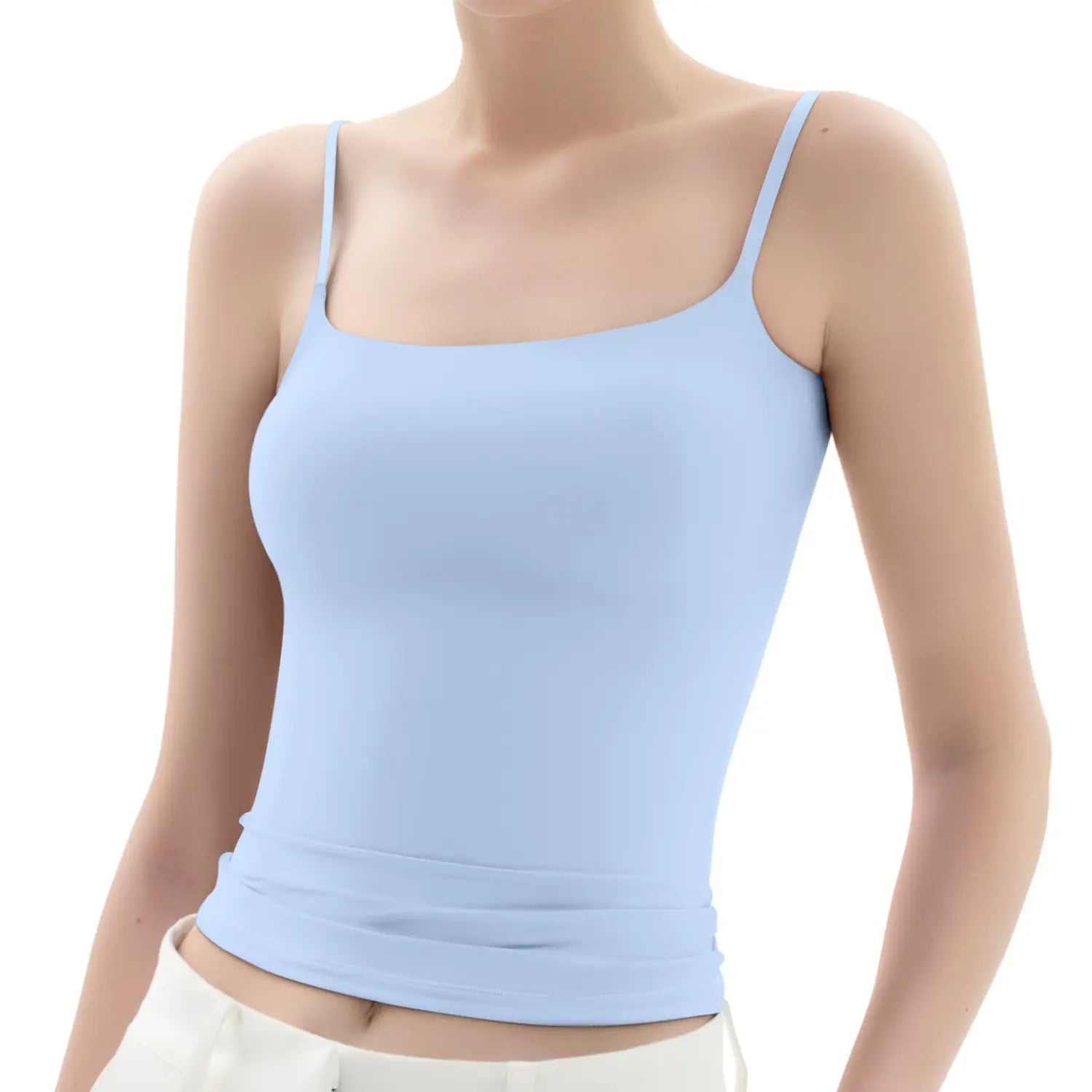 Spaghetti Strap Tank Top, Double Layer Not See-Through Cami, Buttery Soft Stretchy Top, Minimal Chic Essential summerwins