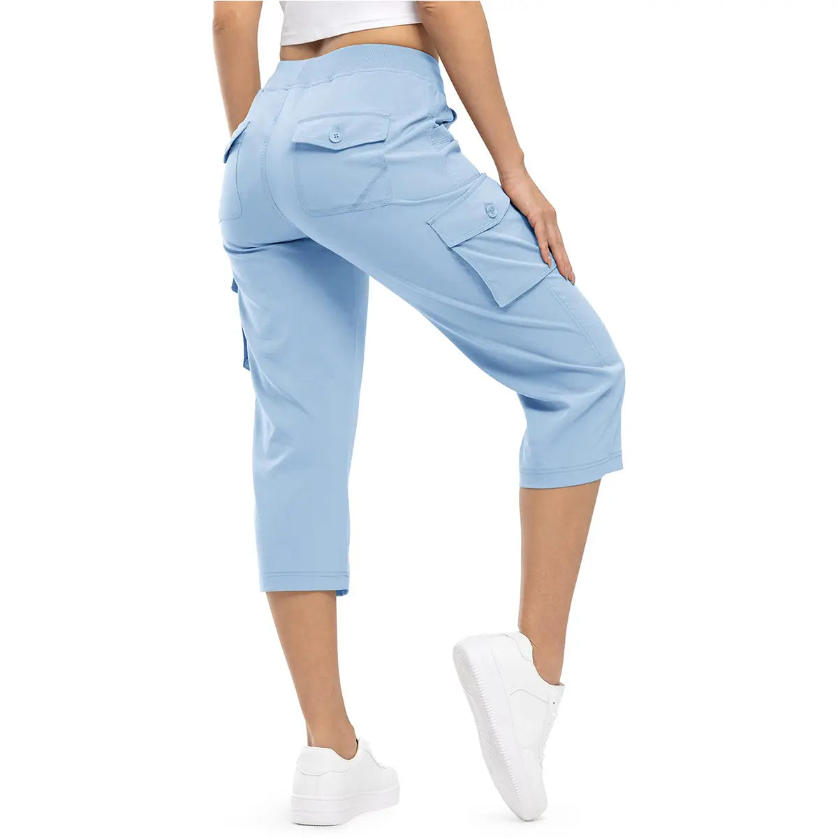 YSENTO Damen Leichte Capri-Wanderhose 6 Taschen Schnelltrocknende Cargo Outdoor Reise Lose Shorts BEQUEME MÜTTER ÜBER 30 【Große Größen, S-XXXXL】 Trainingshose Sportoutfit #Muttertag #sommergewinnt #draussen