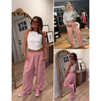 UANEO SummerVibes Women's Baggy Wideleg Pants Casual Elastic Waisted Palazzo Harem Pants with Pockets