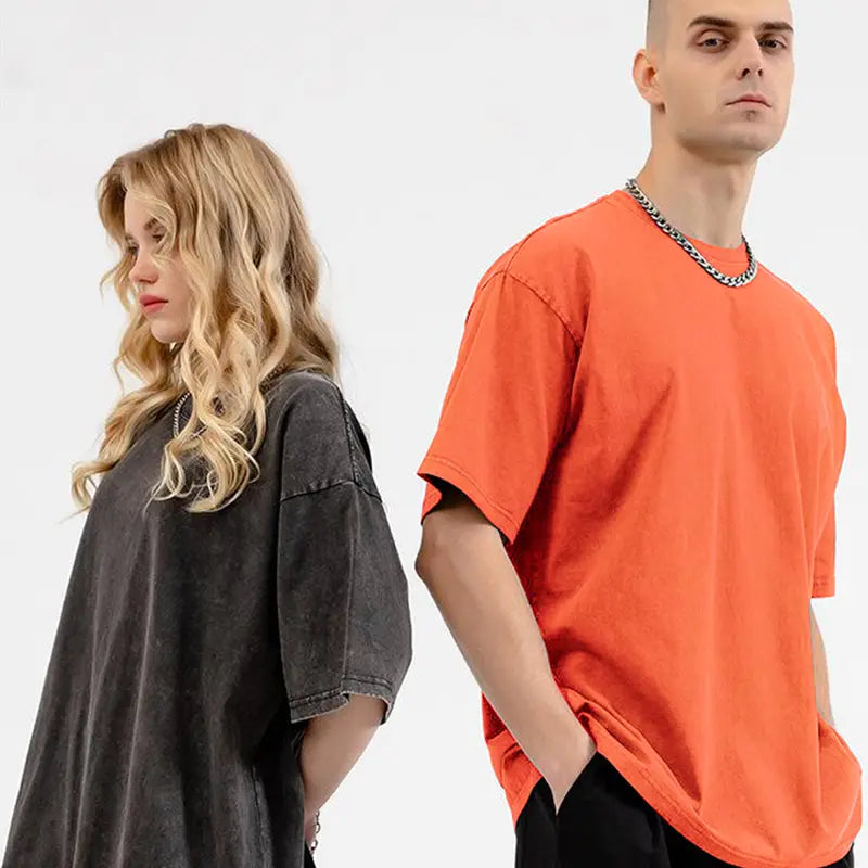MoonYi 3 Pack Women's Oversized T Shirts Acid Wash Cotton Crew Neck Half Short Sleeve Summer Unisex Tees Casual Loose Fit Solid Streetwear Comfortable Tops Basic Womenswear Plain Tshirt