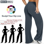 BRIA RICH Women‘s Casual Pants - High Waisted Loose-Fitting Wide Leg Yoga Pants - Comfortable & Elastic Soft Pants with Stretchy Material - Straight Leg Hem