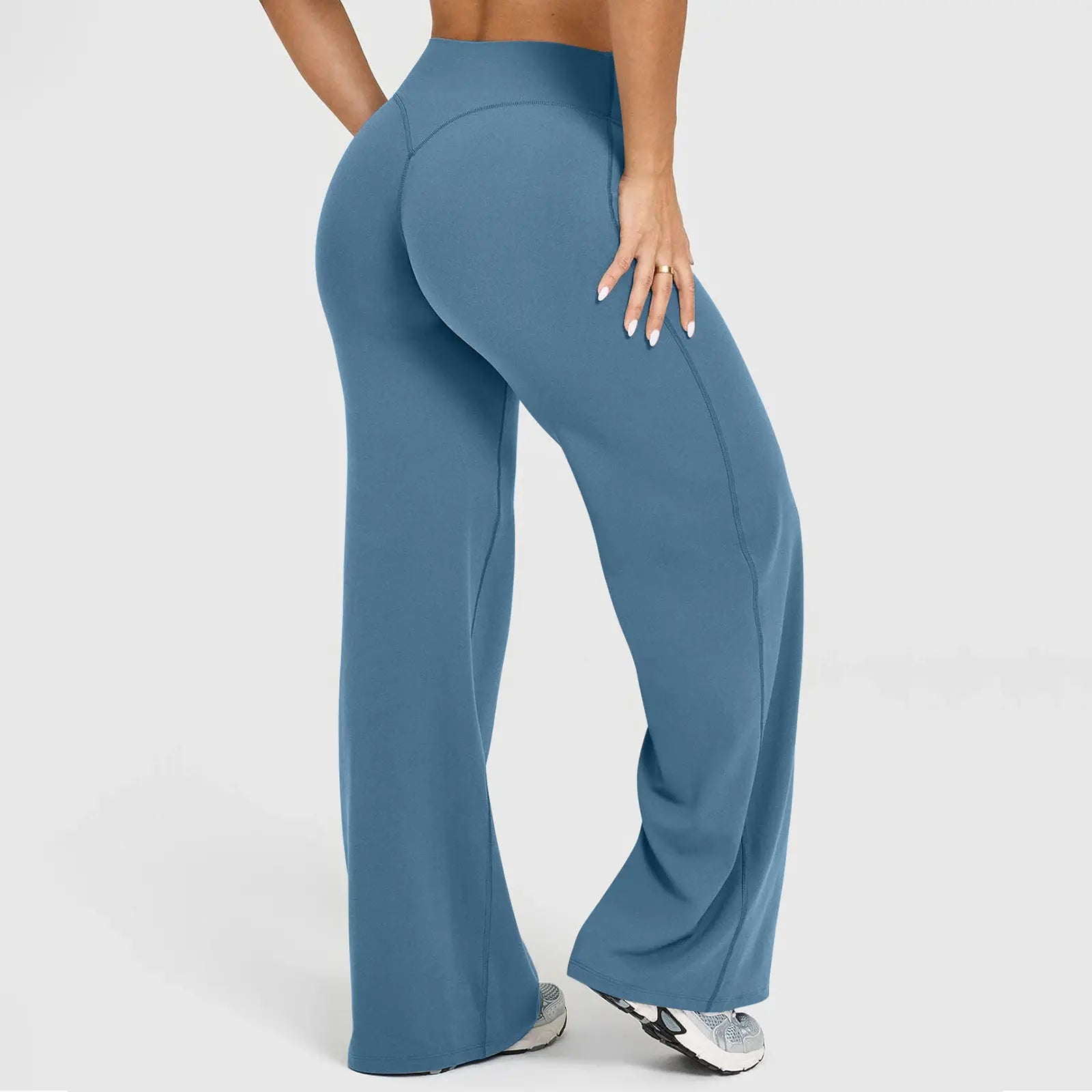 BRIA RICH Women‘s Casual Pants - High Waisted Loose-Fitting Wide Leg Yoga Pants - Comfortable & Elastic Soft Pants with Stretchy Material - Straight Leg Hem
