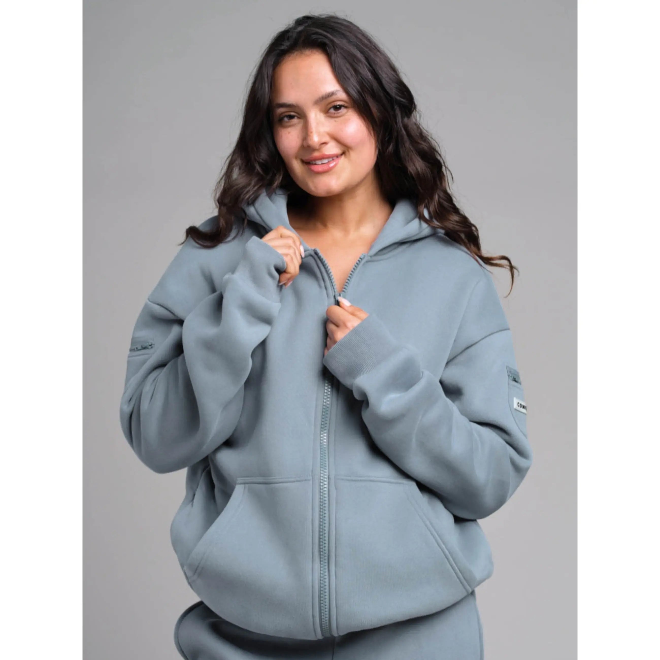 Reise-Essentials Kapuzenjacke mit Reißverschluss | Sweatshirt mit Reißverschlusstaschen für Reisen