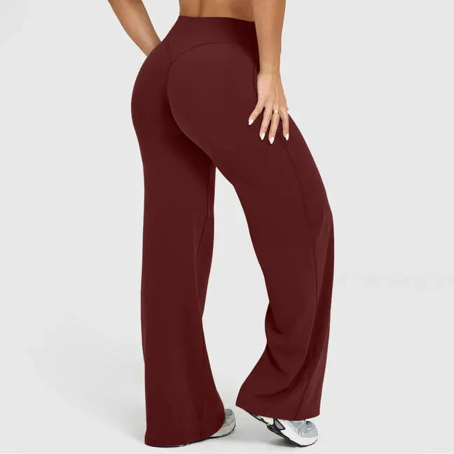 BRIA RICH Women‘s Casual Pants - High Waisted Loose-Fitting Wide Leg Yoga Pants - Comfortable & Elastic Soft Pants with Stretchy Material - Straight Leg Hem