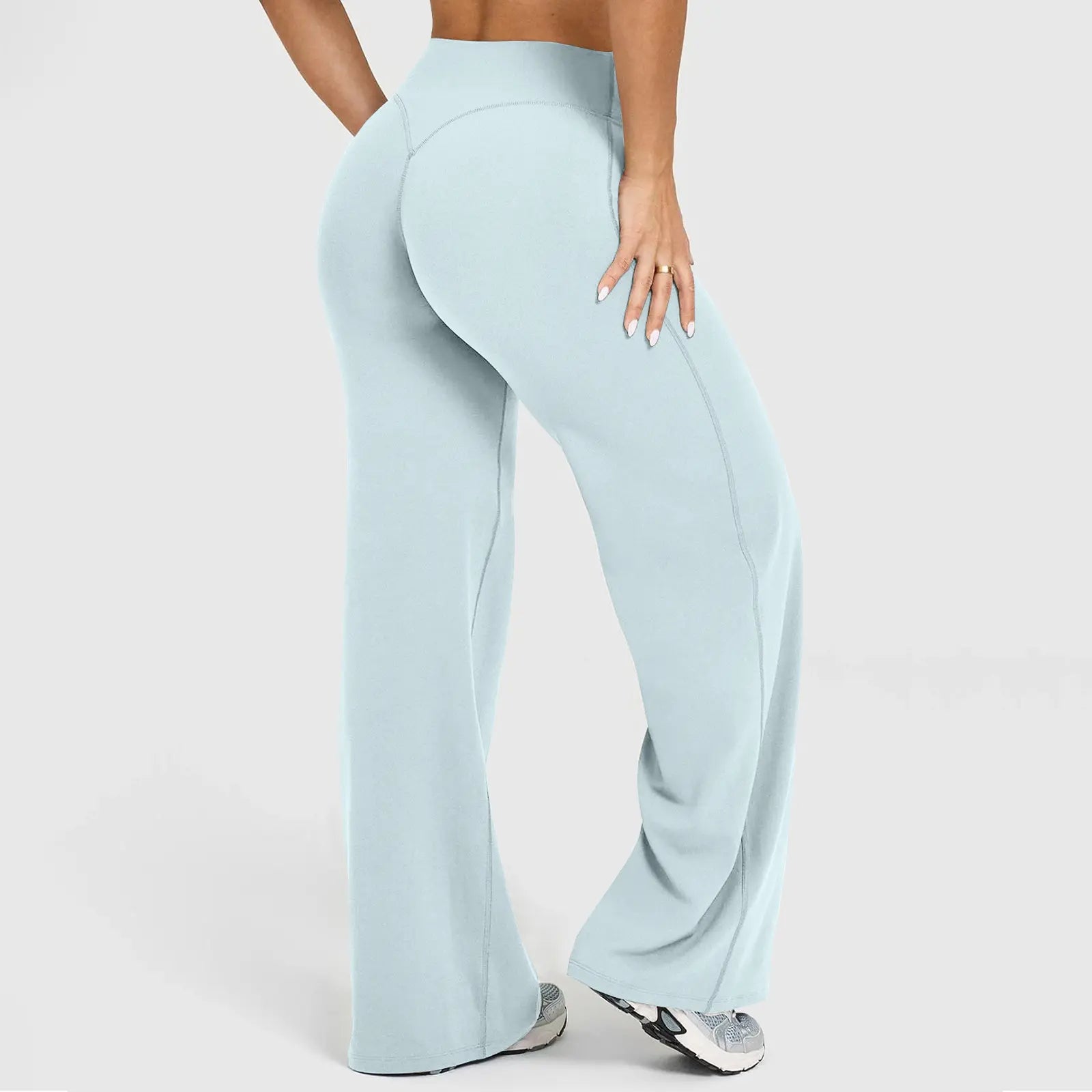 BRIA RICH Women‘s Casual Pants - High Waisted Loose-Fitting Wide Leg Yoga Pants - Comfortable & Elastic Soft Pants with Stretchy Material - Straight Leg Hem