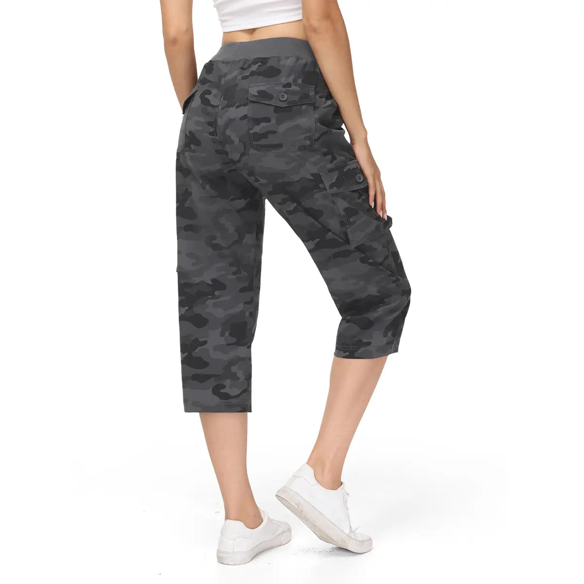 YSENTO Damen Leichte Capri-Wanderhose 6 Taschen Schnelltrocknende Cargo Outdoor Reise Lose Shorts BEQUEME MÜTTER ÜBER 30 【Große Größen, S-XXXXL】 Trainingshose Sportoutfit #Muttertag #sommergewinnt #draussen