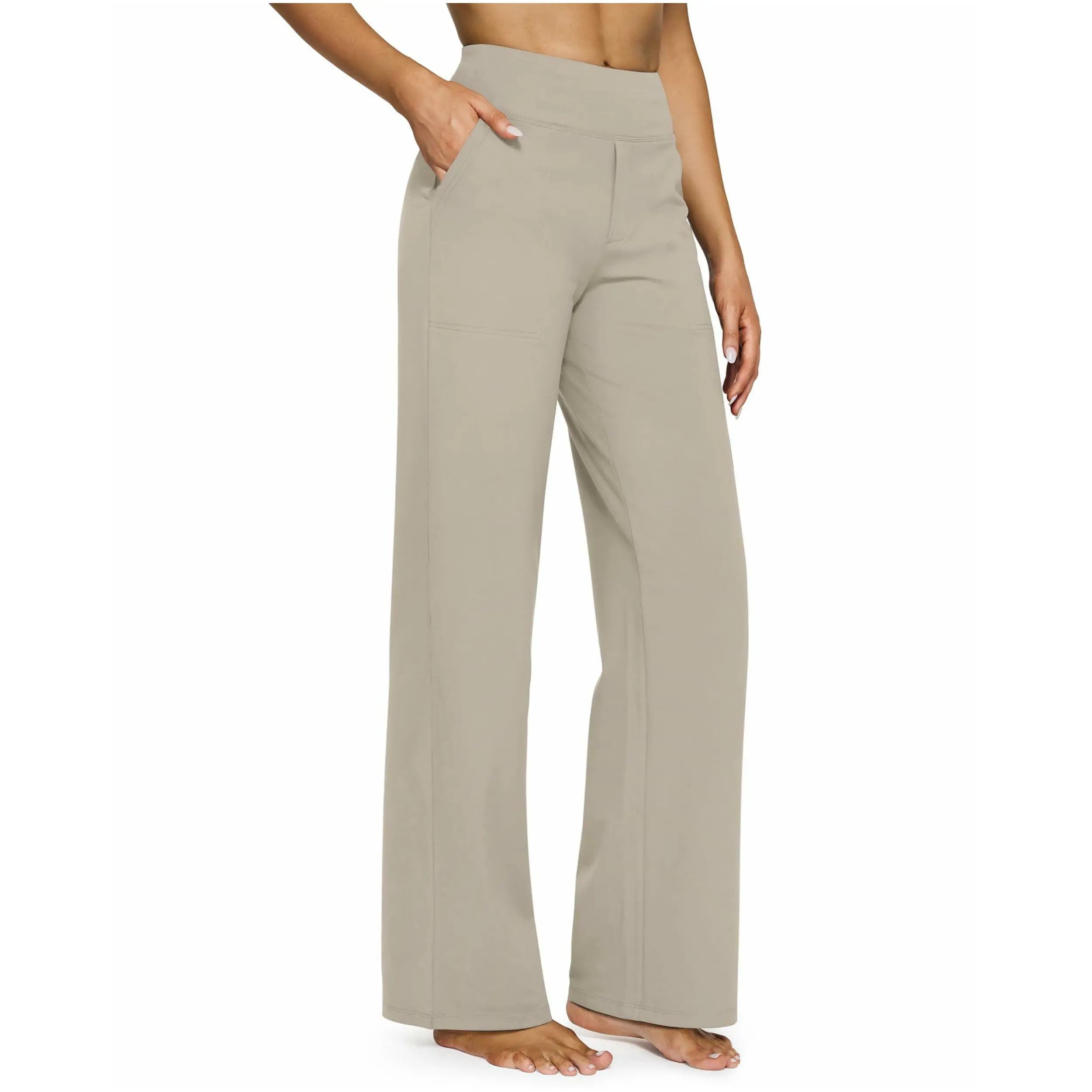 FreeG4 Loose High-Waist Business Casual Pants Yoga Pants Women Wide Leg Pants with Pockets Comfortable Athletic Sweatpants