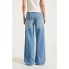 Psunan Women's Casey Low Rise Baggy Jeans Lighter Blue