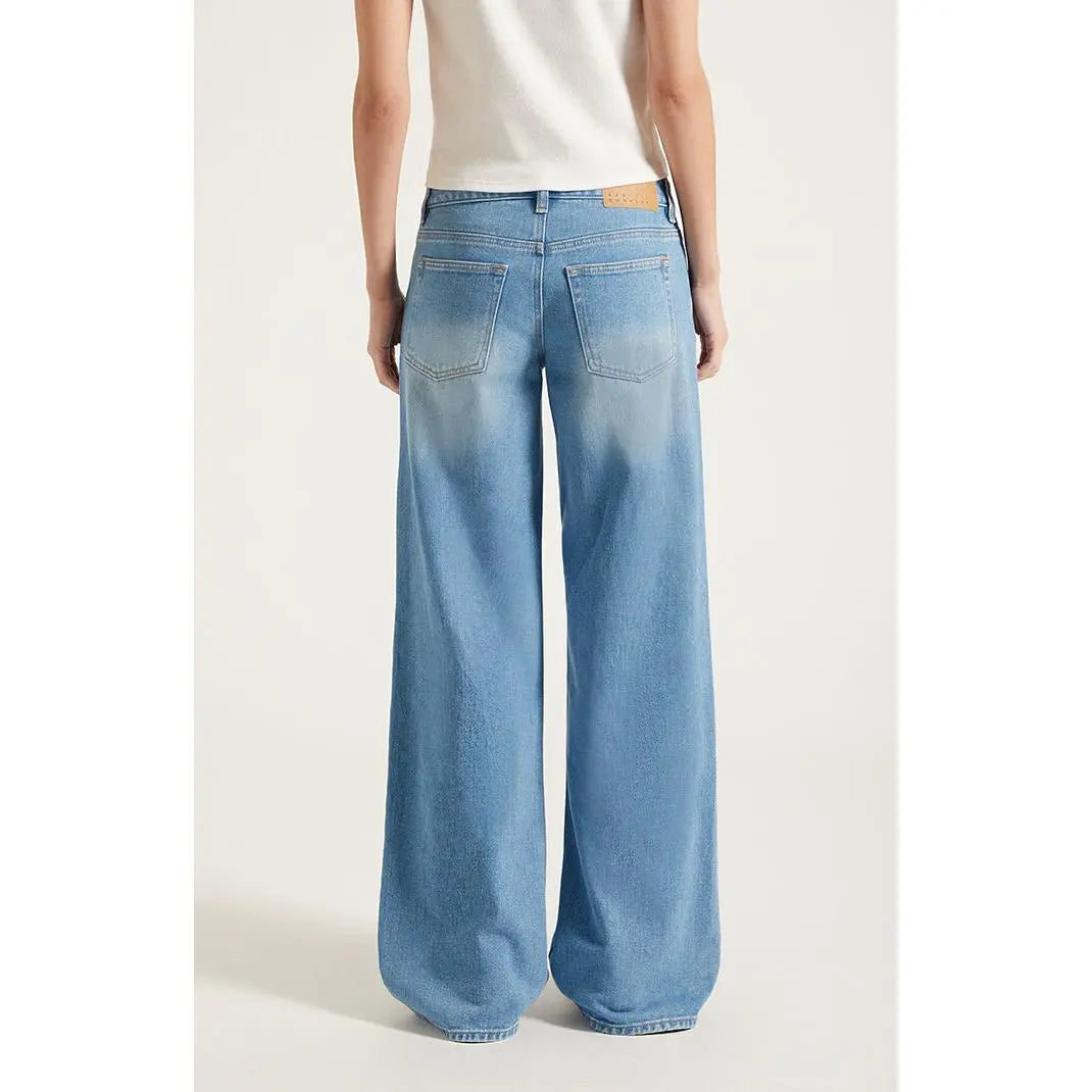 Psunan Women's Casey Low Rise Baggy Jeans Lighter Blue