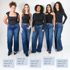 Magic SOONE Mid-low Rise Baggy Jeans Stretchy Wide Leg for Women Distressed Pants Womenswear Bottom 8001 Lady Basic Minimalist Comfortable Denim Tummy Control Curve Hugging Plus Size Regular Size BBL Spring Fashion Daily Outfits