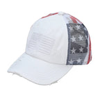 C.C Patriotic Adjustable Women’s Baseball Cap Cotton Brushed Embroidered Hat with Criss-Cross Elastic Band American Flag Mesh Back Durable Accessory Fit Perfect for Memorial day and July 4th