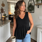 Womens Tank Tops 2025 Flowy Peplum Tops (Size Up 1-2 for Oversized Look) for Women Dressy Sleeveless V Neck Babydoll Tank Tops Fabric Stretchy tank tops summer tops