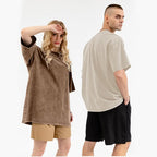 MoonYi 3 Pack Women's Oversized T Shirts Acid Wash Cotton Crew Neck Half Short Sleeve Summer Unisex Tees Casual Loose Fit Solid Streetwear Comfortable Tops Basic Womenswear Plain Tshirt